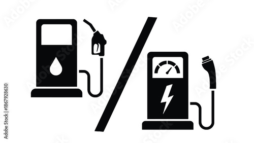 Gasoline fuel pump versus electric charging station