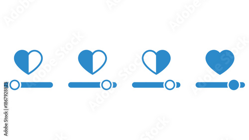 Heart rate monitor icons in blue color