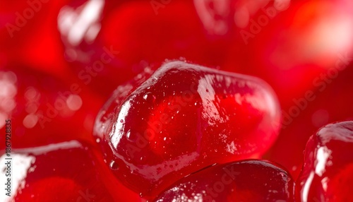 Close-up of glossy, jewel-toned seeds