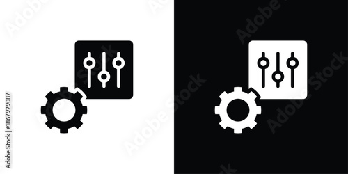 Settings Icon Sheet Shopper Icon Set Black And White