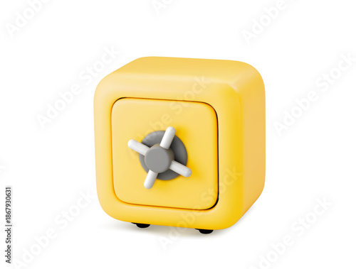 3d Vector realistic Safe Bank Box icon, Protection money savings concept. 
