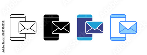 Email icon set multiple style collection
