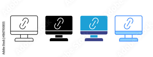 Link icon set multiple style collection