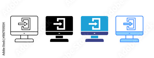 Login icon set multiple style collection