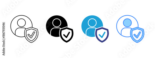 Authentication icon set multiple style collection
