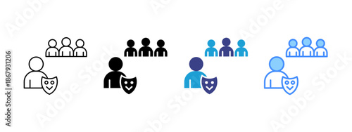 Fake Friend icon set multiple style collection