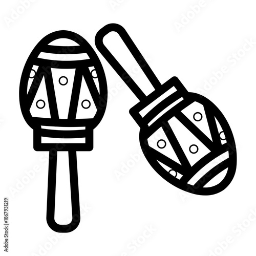 maracas line icon