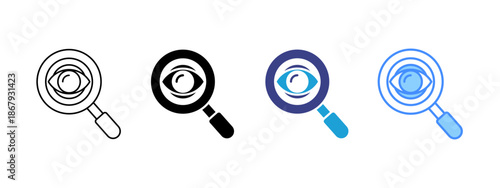 Spying icon set multiple style collection