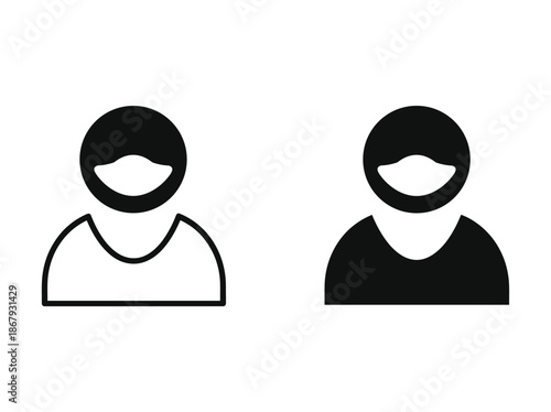 Two people wearing masks icon