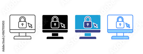 Access icon set multiple style collection