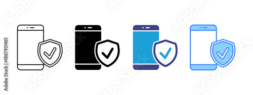 Security icon set multiple style collection