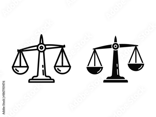 Balance scale illustration showing equality and inequality