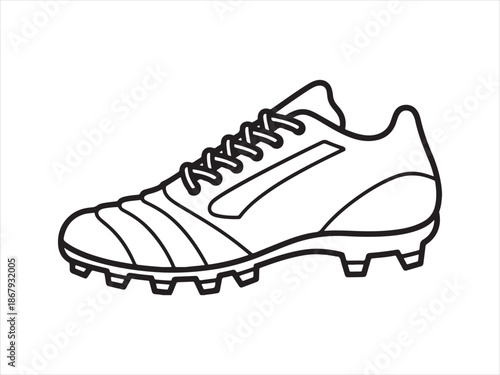 Football shoe outline icon with cleats vector illustration