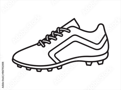 Football shoe outline icon with cleats vector illustration