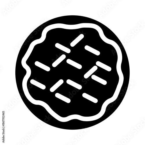 cookie cake glyph icon