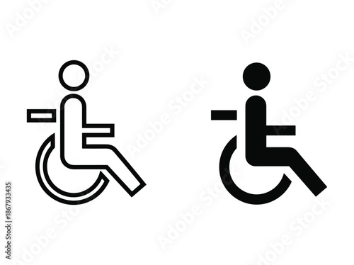 Accessible symbol for disabled person in wheelchair