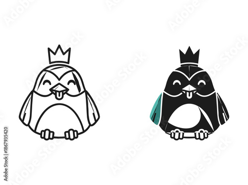 Cartoon king penguin character design