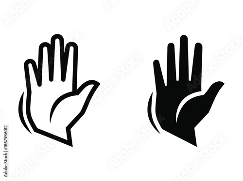 High five gesture illustration on white background