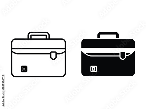 Simple briefcase icon set