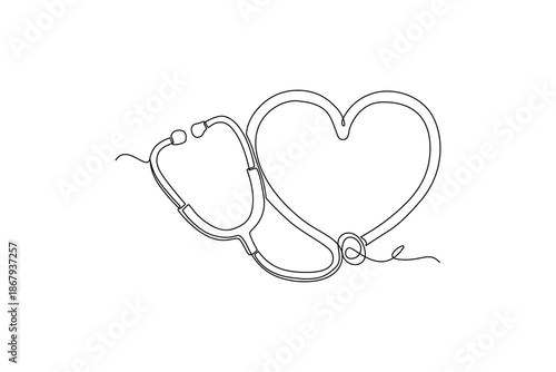 National Doctor Day Concept. Single line draw design. Vector graphic illustration