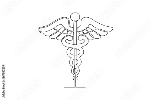doctors logo. National Doctor Day Concept. Single line draw design. Vector graphic illustration