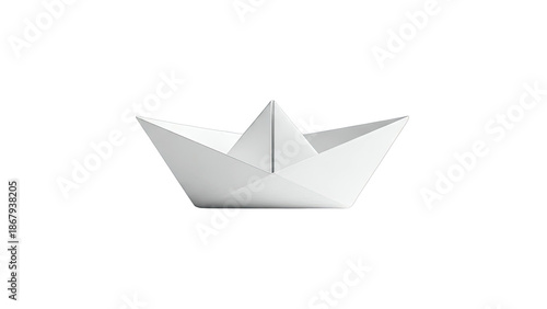 White paper boat on a neutral background