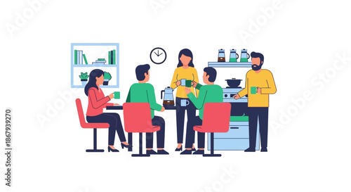 Group of People Working Together Office.