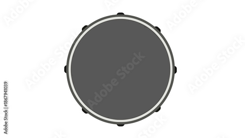 Top View of a Single Drum Head Isolated on White Background