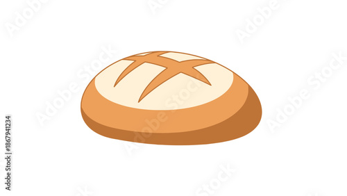 Crusty Round Loaf of Bread with Scoring Marks