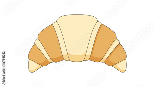 Golden Brown Croissant Pastry Isolated on White Background