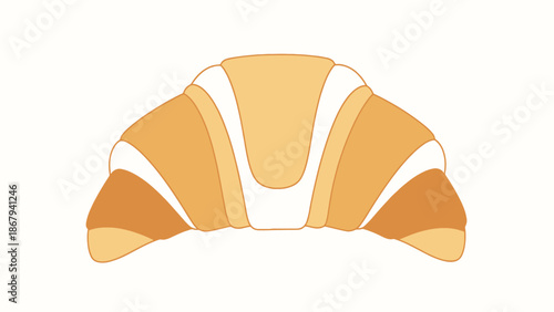 Flaky Golden Pastry Object Isolated on White Background