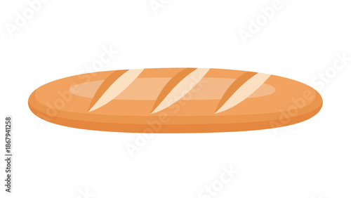 Freshly Baked Loaf of Bread Isolated on White Background