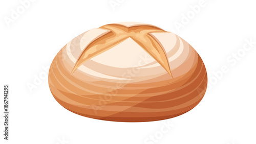 Artisan Round Loaf of Bread with Scoring Markings