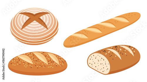 Assorted Baked Bread Products Collection