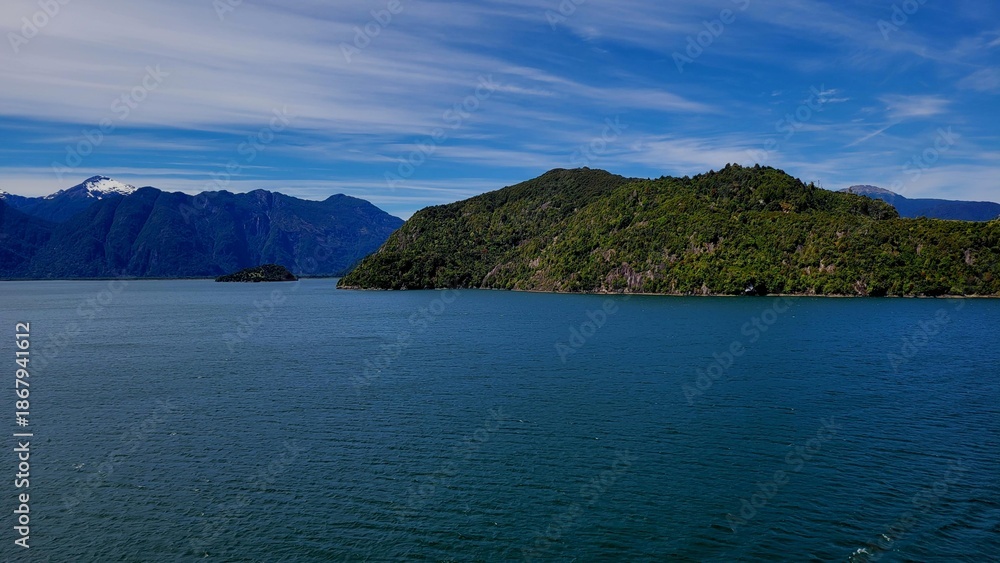 Fototapeta premium Cruising in the channel near Puerto Chacabuco Chile South America