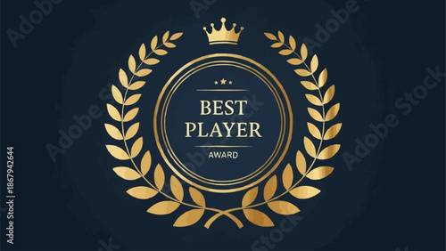 Golden Laurel Wreath with Crown and Best Player Award Emblem.