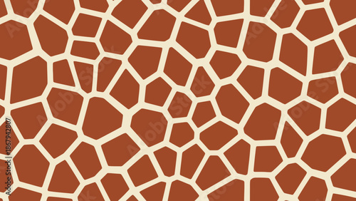 Seamless Giraffe Print Pattern - Brown and Beige Animal Skin Vector Illustration