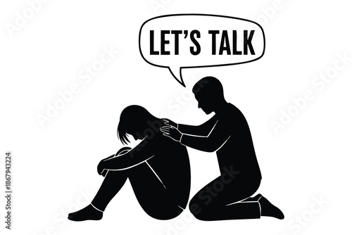 man comforting a woman to talk about problems and issues  counseling and therapy