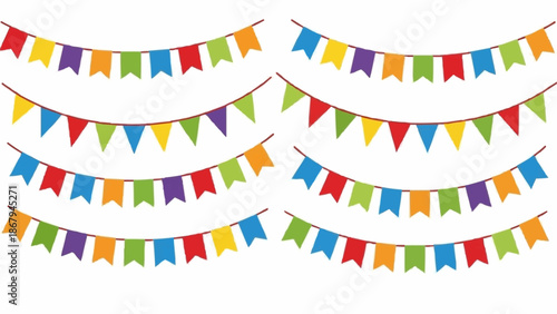 Colorful Party Bunting Flags Decoration Set.