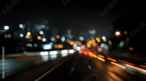Night city blurred