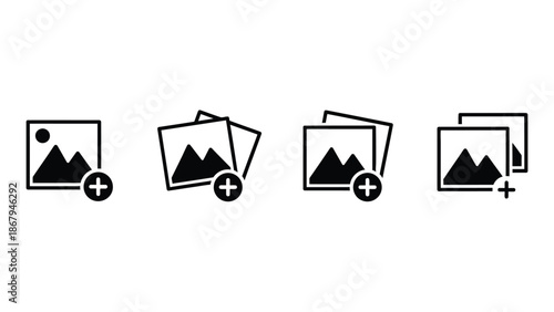 Minimalist icons for photo upload and editing