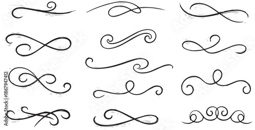 Elegant swirling line designs for creative projects and artistic expressions
