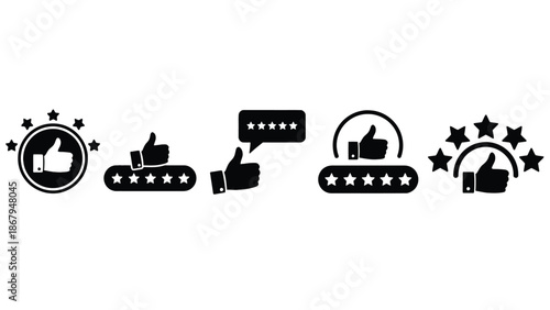 Thumbs up icons with star ratings