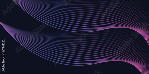 A dynamic and abstract digital design with flowing blue waveforms against a dark background,smooth, curving lines and dotted patterns that create a sense of movement and energy.