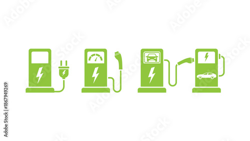 Electric vehicle charging stations with modern technology
