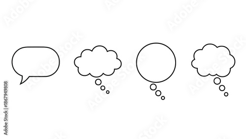 Speech bubbles and thought clouds for creative communication
