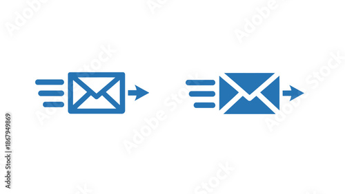 Email icons sending and receiving messages fast