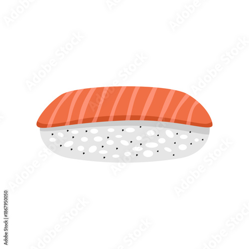 Flat Illustration of Sushi Vector. Foods and Drinks Daily Illustration.