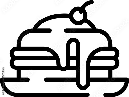 Rounded  Stroke Cherry Pancakes Icon