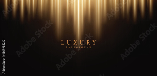 Luxury Vertical Golden Light Streaks with Centered Text